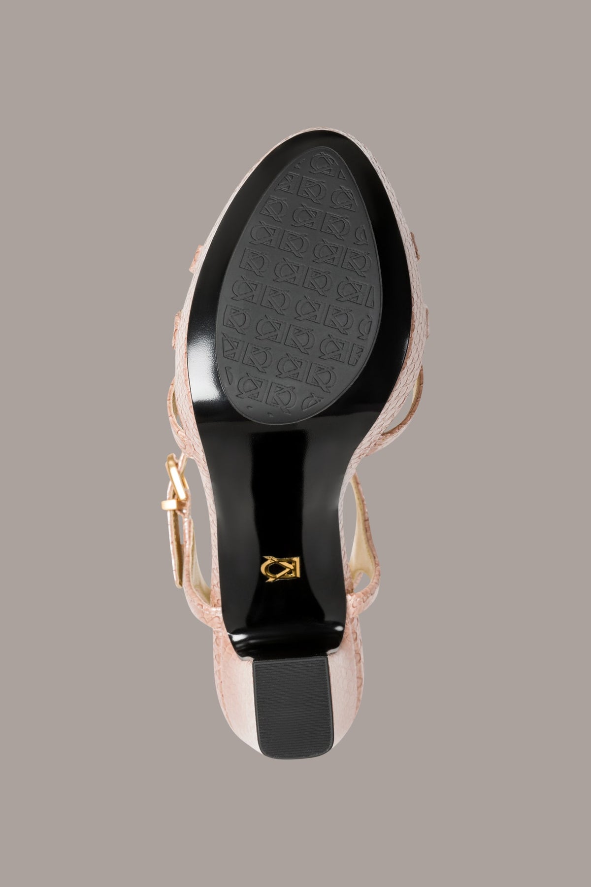 Donna Karan SPENCER METALLIC SNAKE-EFFECT PLATFORM SANDAL