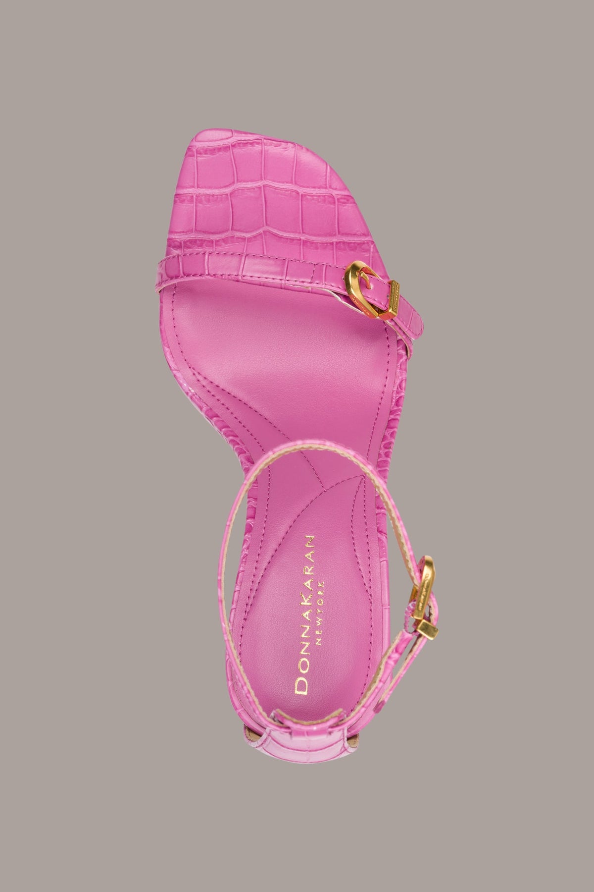 Donna Karan PRYCE CROC-EFFECT ANKLE STRAP SANDAL