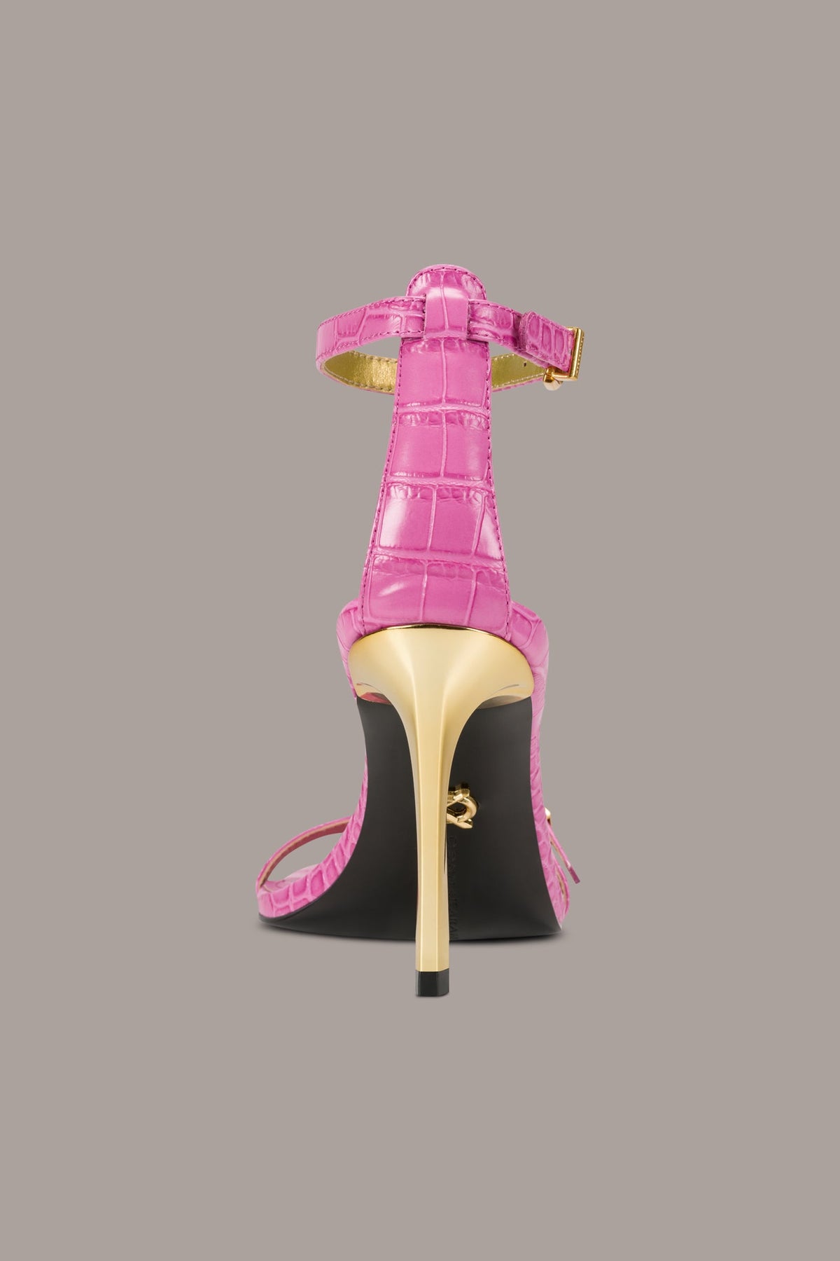 Donna Karan PRYCE CROC-EFFECT ANKLE STRAP SANDAL