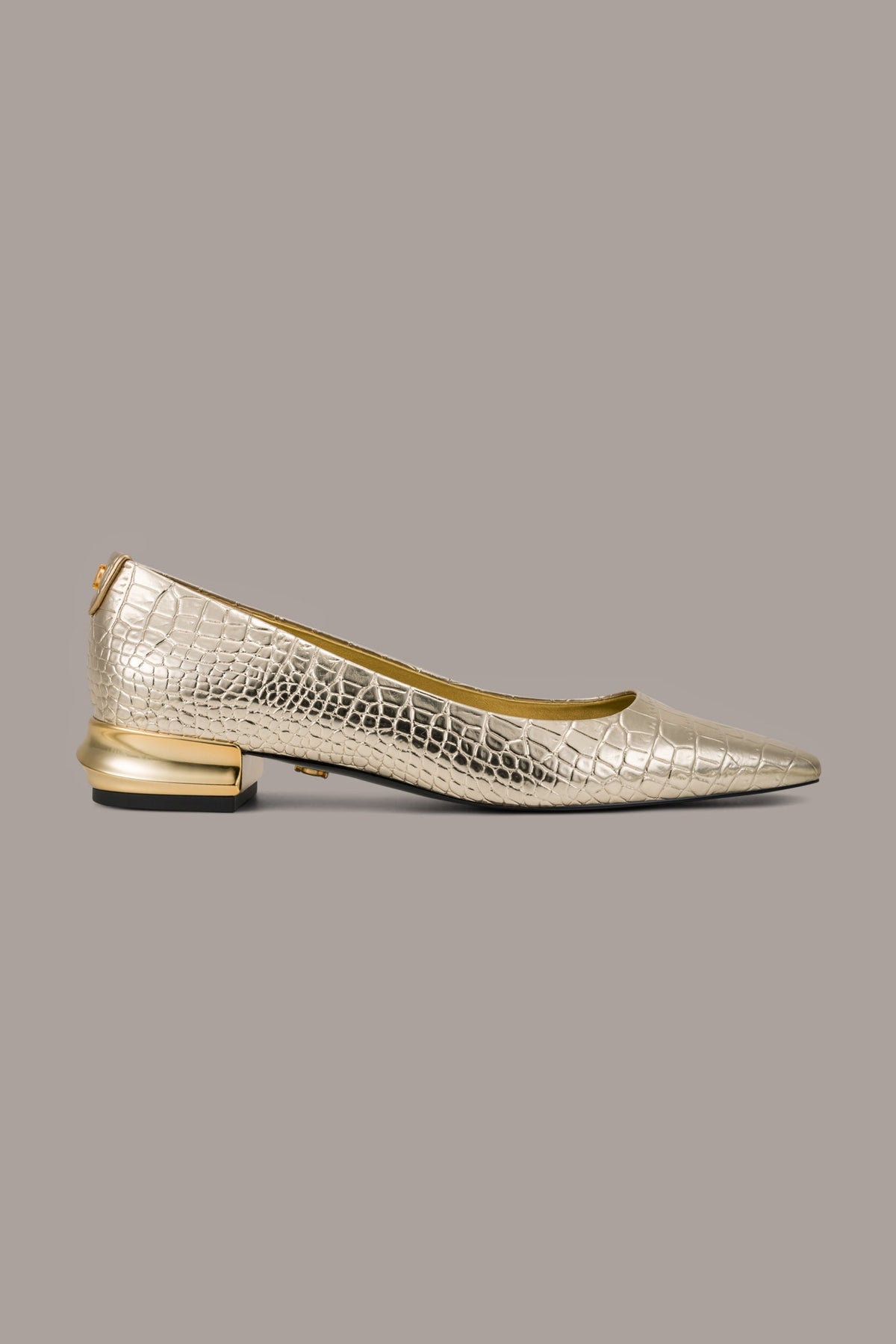 Donna Karan SAVITA METALLIC CROC-EFFECT FLAT