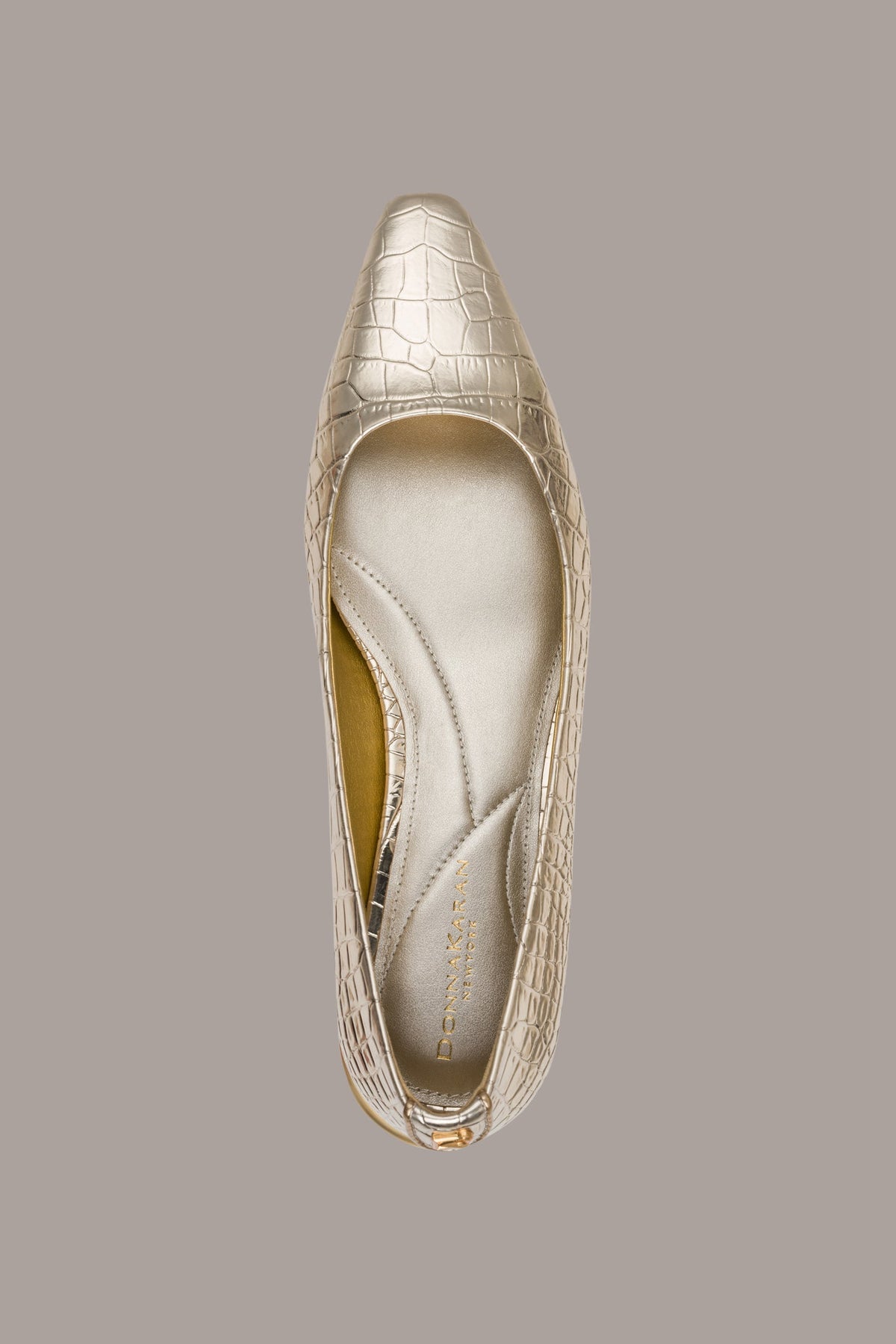 Donna Karan SAVITA METALLIC CROC-EFFECT FLAT