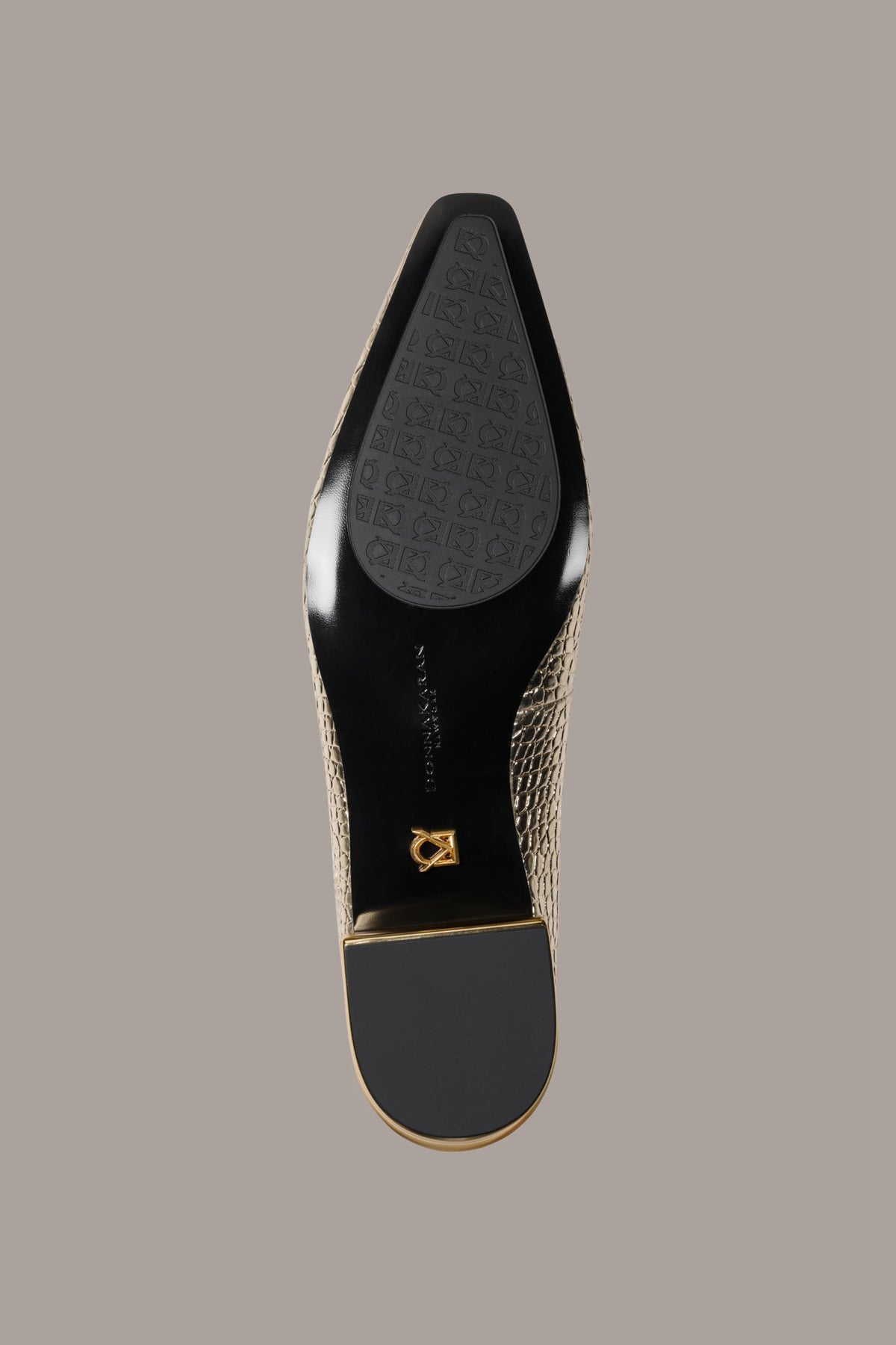 Donna Karan SAVITA METALLIC CROC-EFFECT FLAT