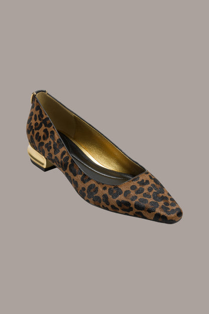 Donna Karan SAVITA LEOPARD-PRINT CALF HAIR FLAT