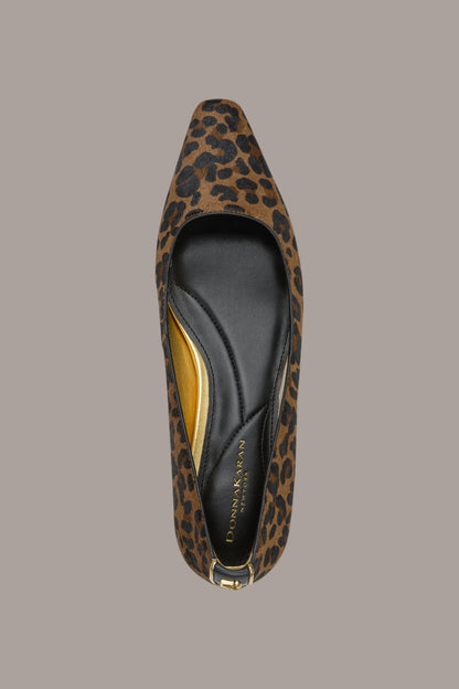 Donna Karan SAVITA LEOPARD-PRINT CALF HAIR FLAT