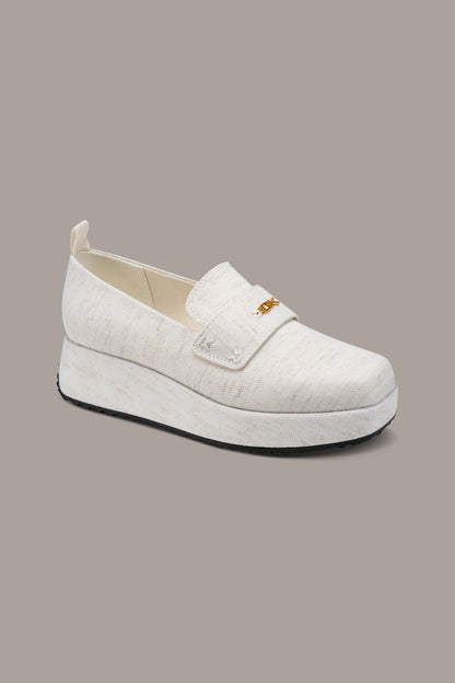 Donna Karan SABLE CANVAS WEDGE LOAFER