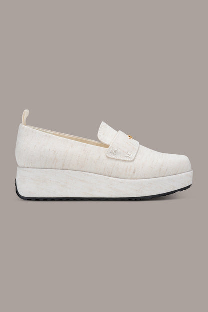 Donna Karan SABLE CANVAS WEDGE LOAFER