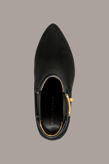 Donna Karan RAINE SUEDE GOLD-TRIMMED CHELSEA BOOTIE