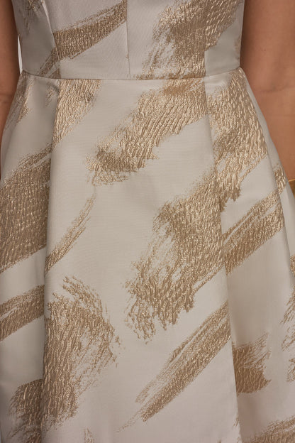 Donna Karan BRUSHSTROKE JACQUARD HIGH-LOW BALL GOWN