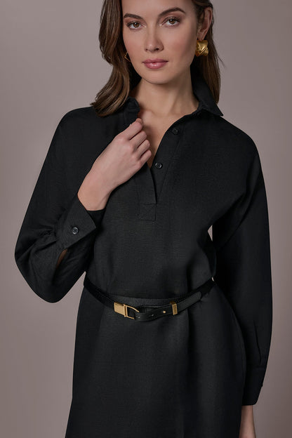 Donna Karan LINEN-BLEND SHIRT DRESS
