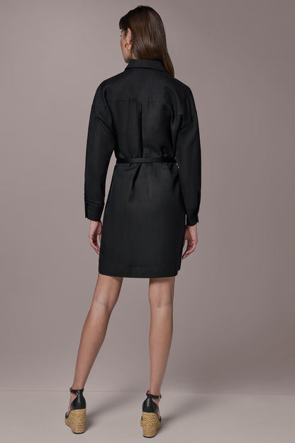 Donna Karan LINEN-BLEND SHIRT DRESS