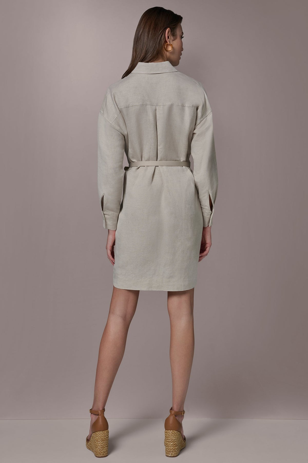 Donna Karan LINEN-BLEND SHIRT DRESS