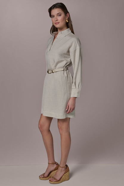 Donna Karan LINEN-BLEND SHIRT DRESS