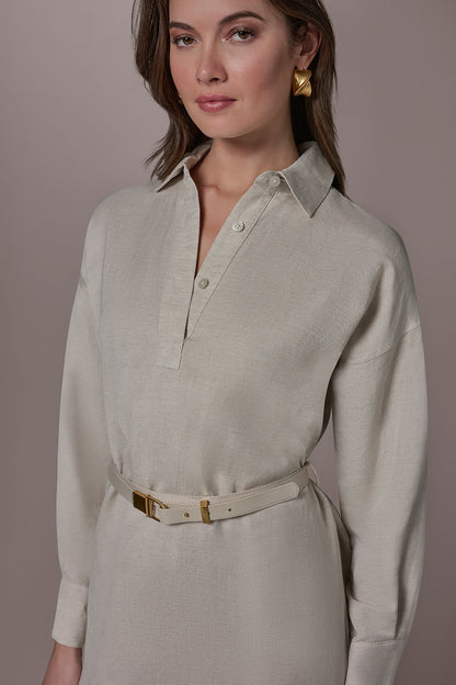 Donna Karan LINEN-BLEND SHIRT DRESS