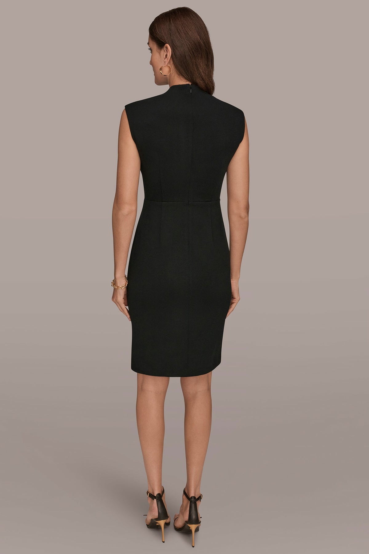Donna Karan SLEEVELESS WRAP SHEATH DRESS
