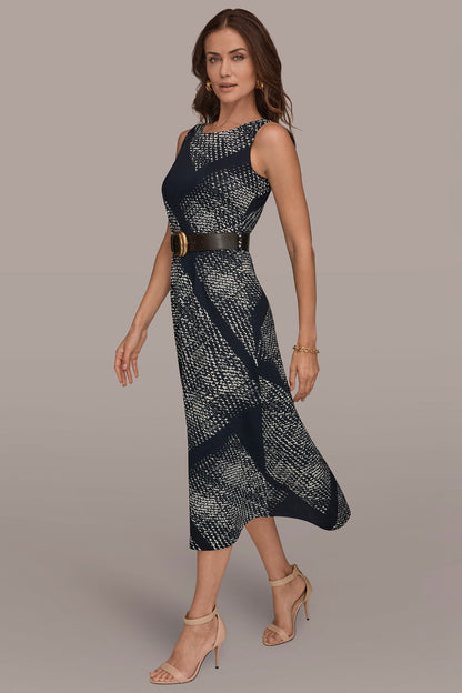 Donna Karan SLEEVELESS PRINTED A-LINE DRESS