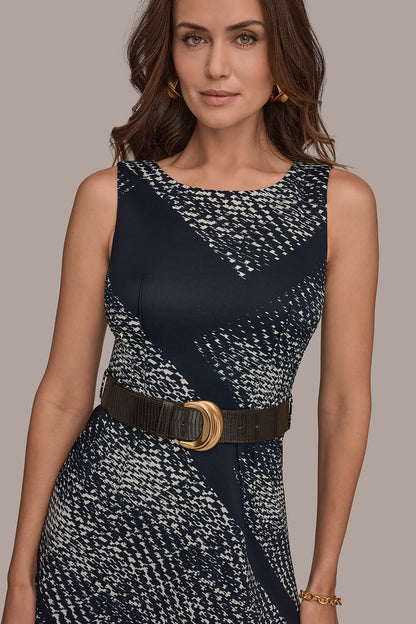 Donna Karan SLEEVELESS PRINTED A-LINE DRESS