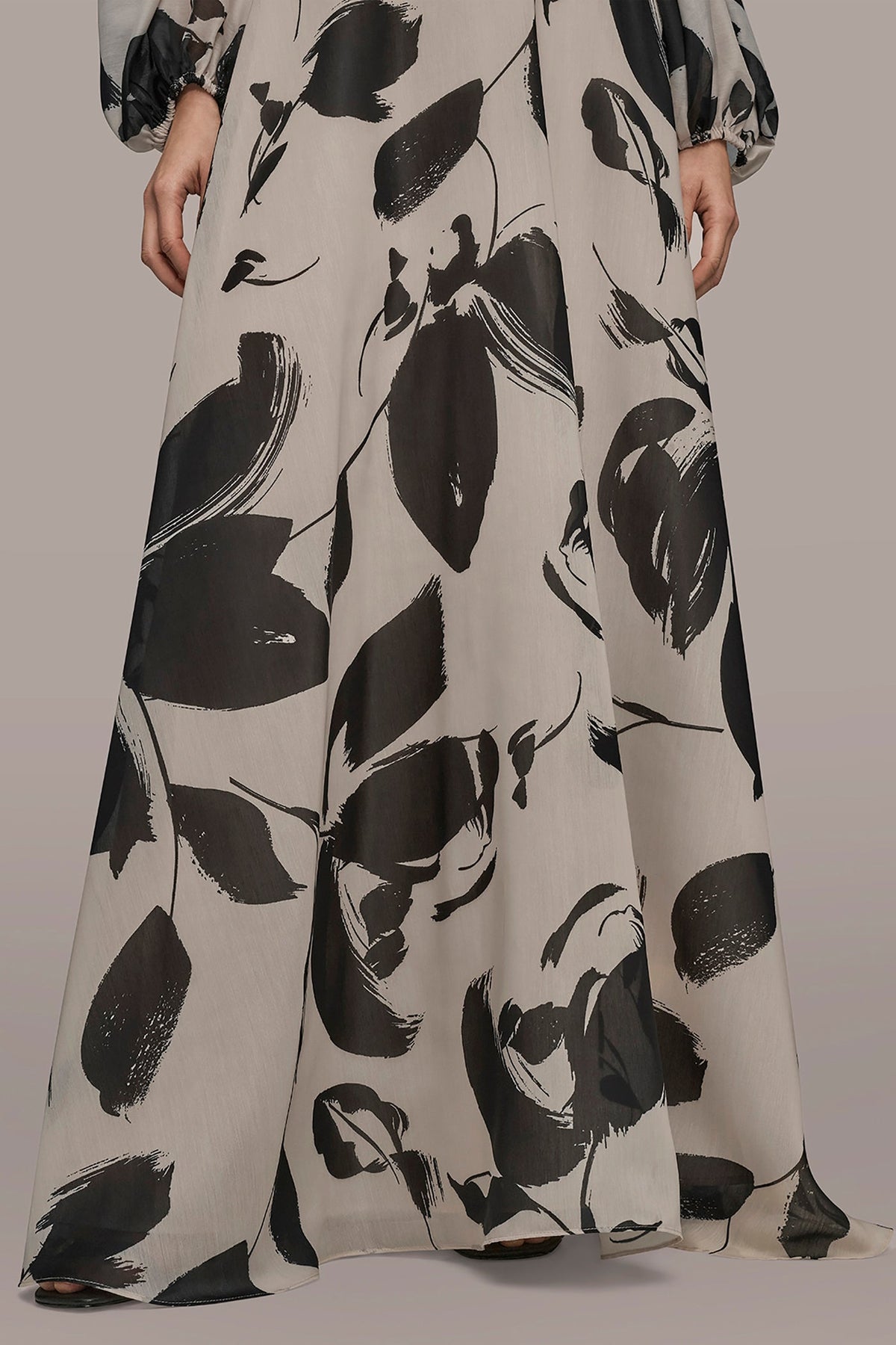 Donna Karan ORGANZA OFF-THE-SHOULDER FLORAL GOWN
