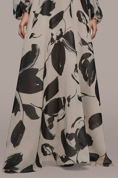 Donna Karan ORGANZA OFF-THE-SHOULDER FLORAL GOWN