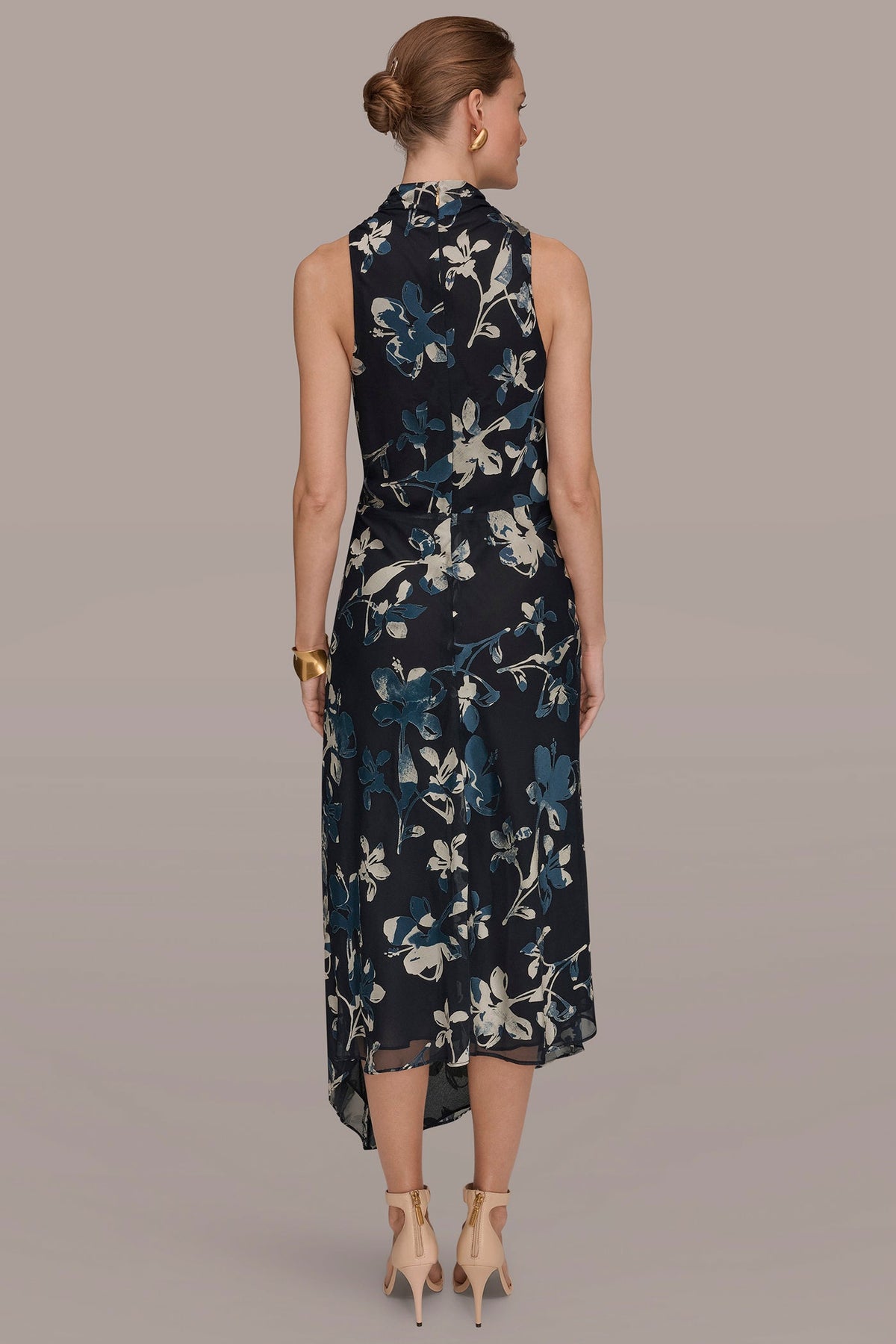 Donna Karan BURNOUT HIGH-NECK DRESS