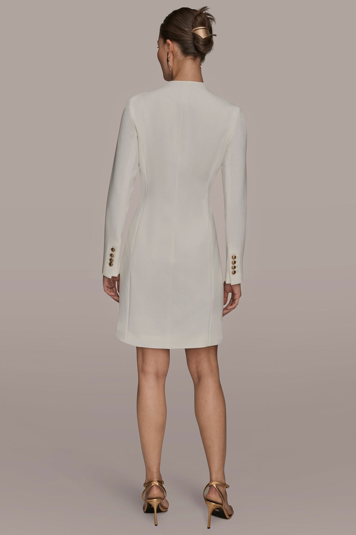 Donna Karan LONG SLEEVE MINI WRAP JACKET DRESS