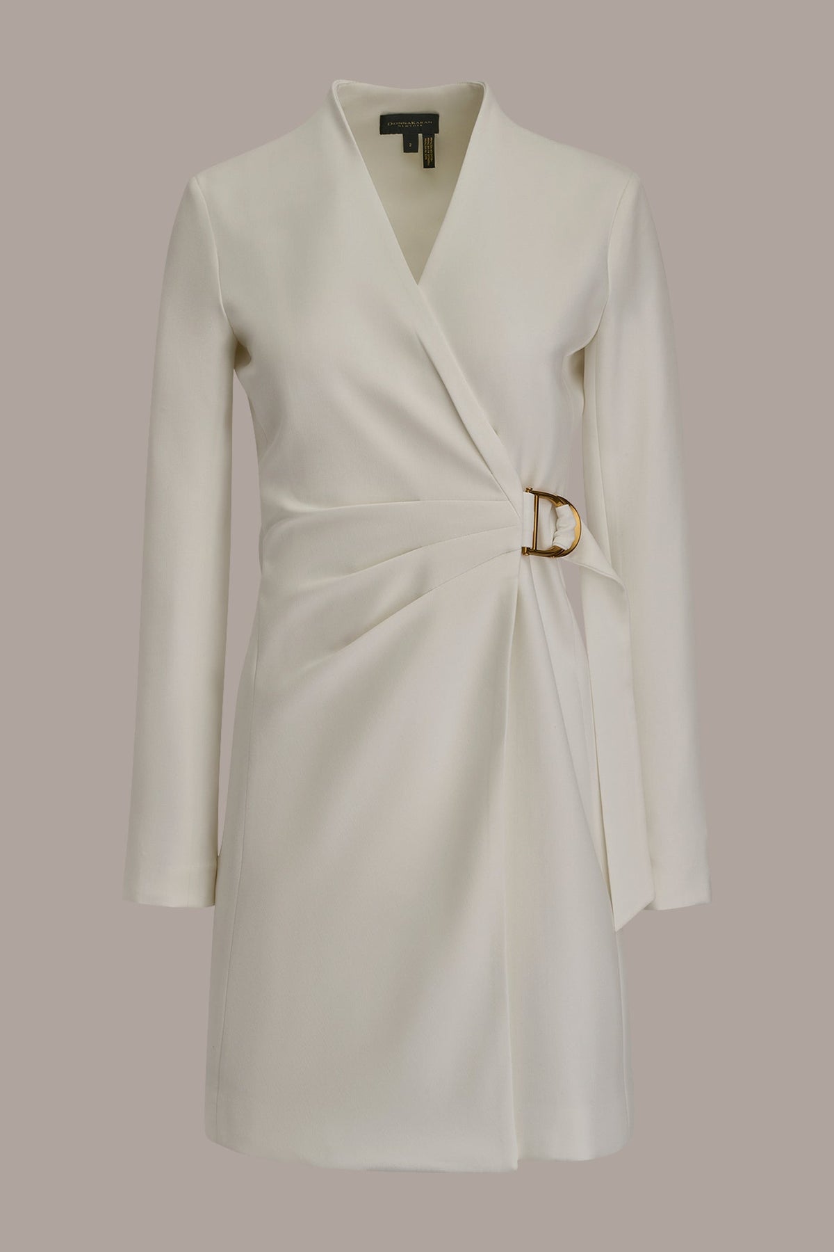 Donna Karan LONG SLEEVE MINI WRAP JACKET DRESS