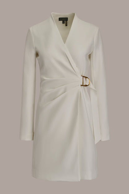 Donna Karan LONG SLEEVE MINI WRAP JACKET DRESS