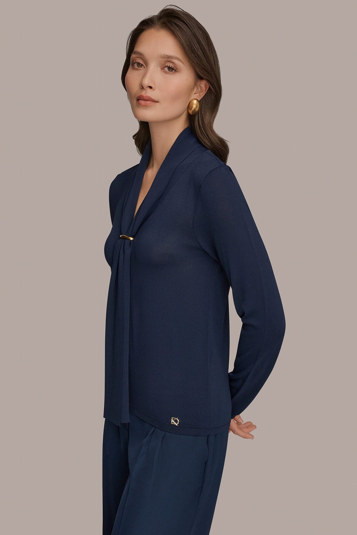 Donna Karan DRAPED SCARF SWEATER