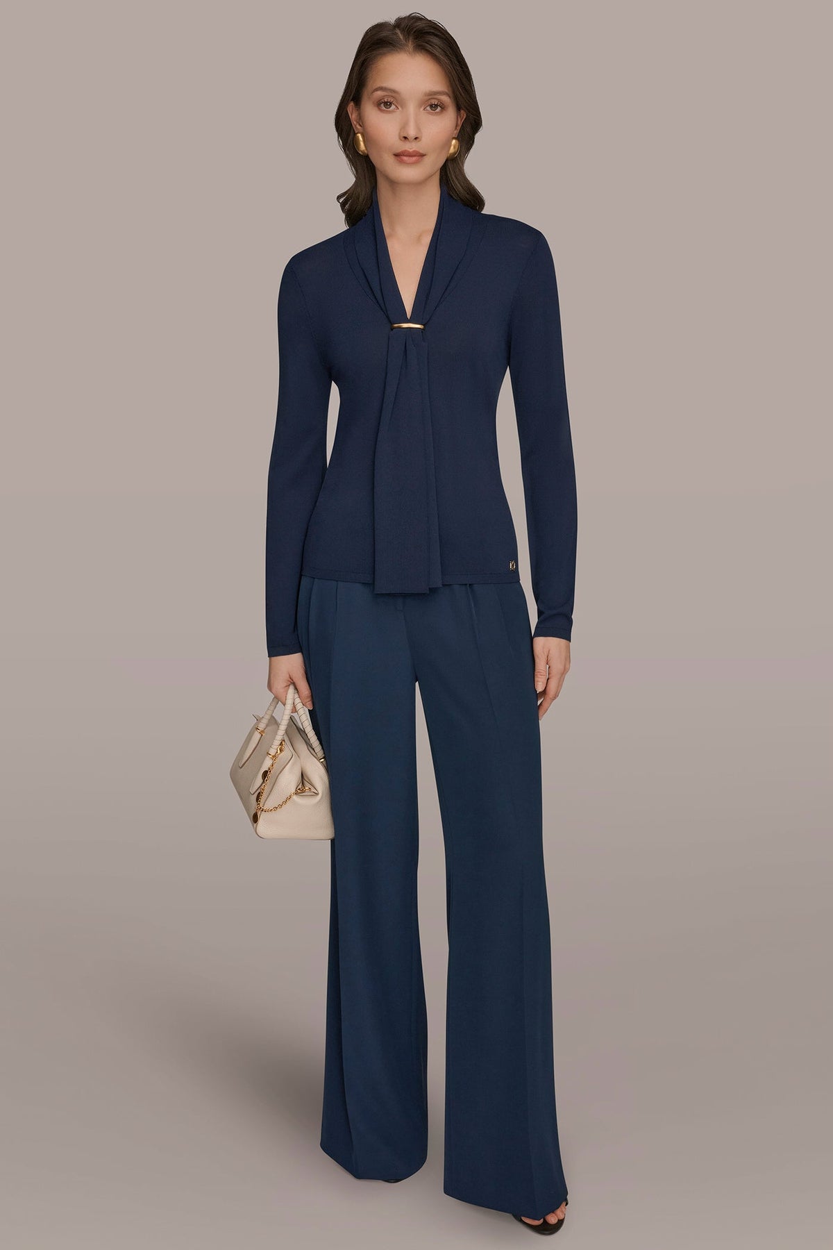 Donna Karan DRAPED SCARF SWEATER