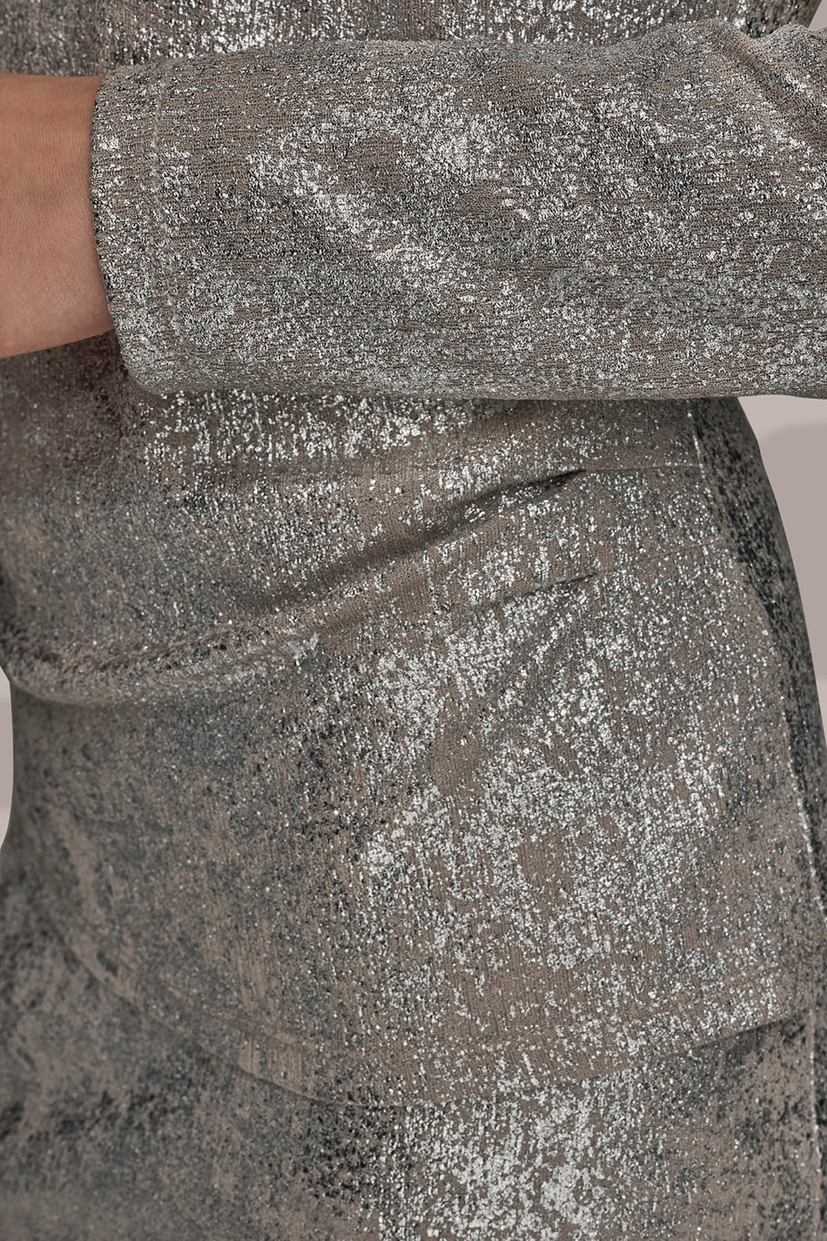 Donna Karan LONG SLEEVE FOIL TOP