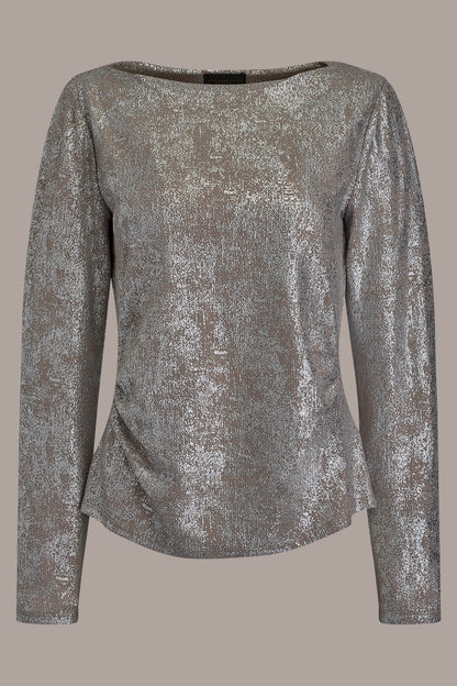 Donna Karan LONG SLEEVE FOIL TOP
