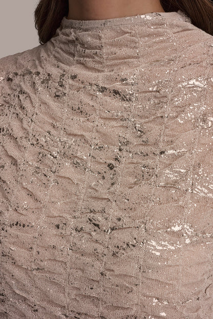 Donna Karan METALLIC RUCHED SWEATER