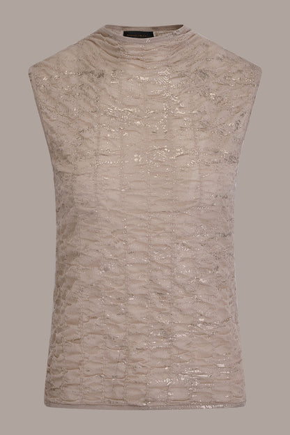 Donna Karan METALLIC RUCHED SWEATER