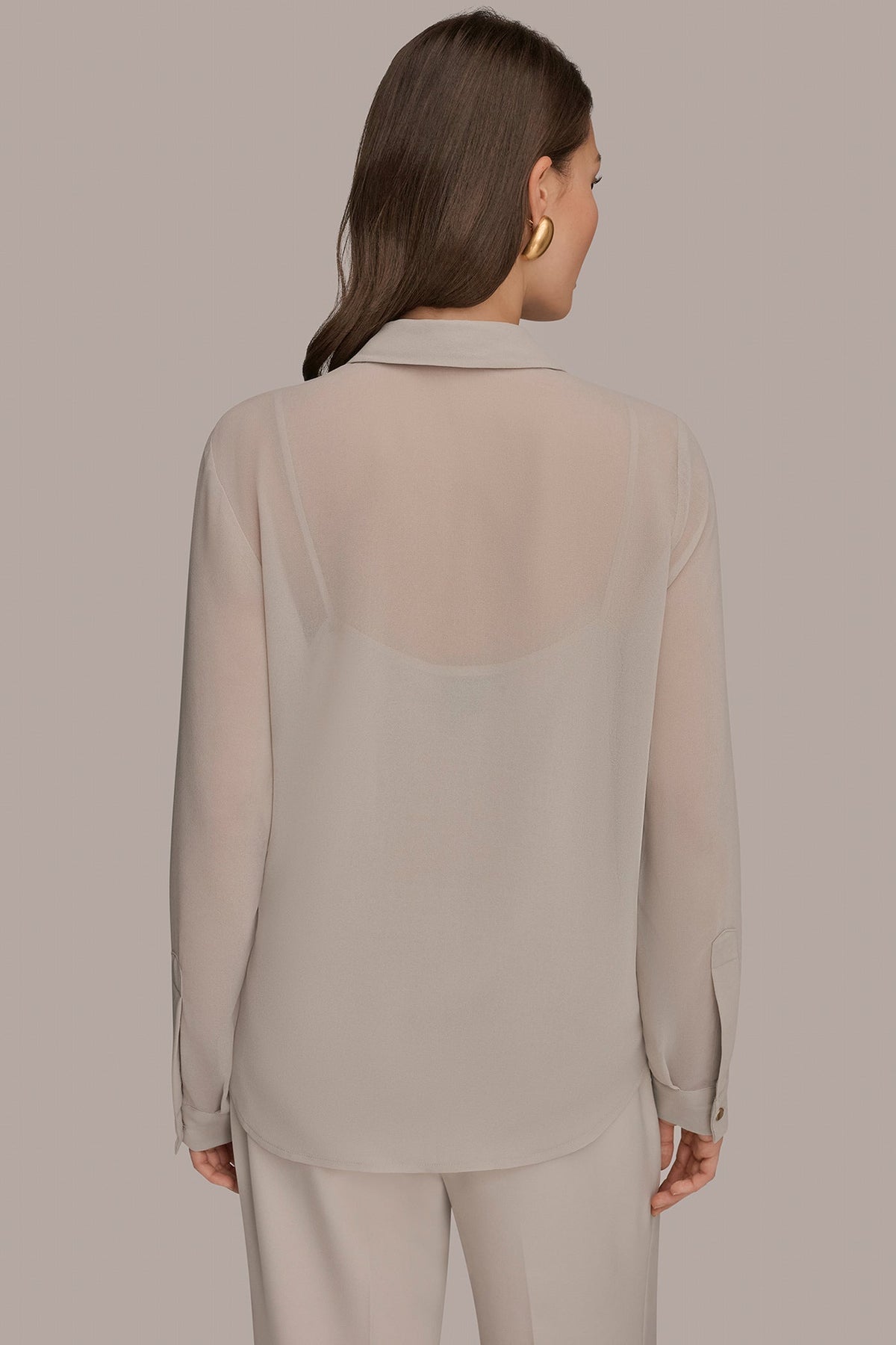 Donna Karan METALLIC BRUSHSTROKE BLOUSE