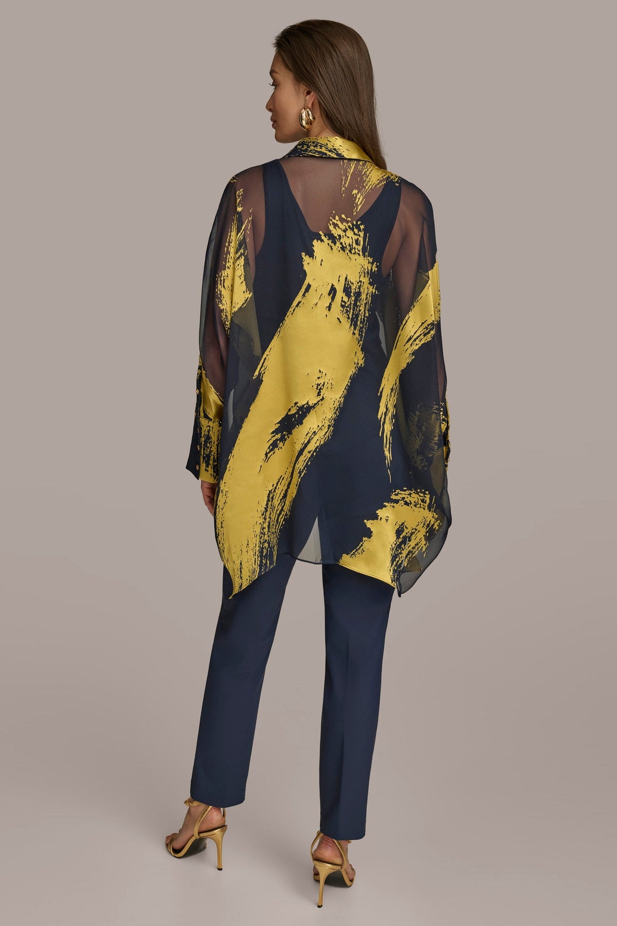 Donna Karan PRINT COLLARED TUNIC