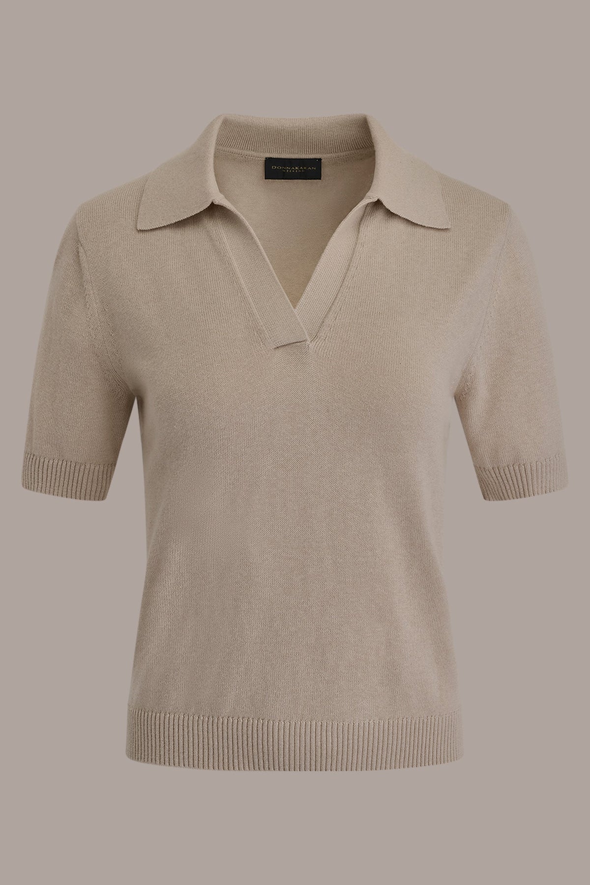 Donna Karan COTTON AND CASHMERE POLO SWEATER