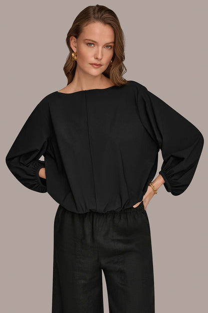 Donna Karan THE MODERN TRAVEL BALLOON SLEEVE BLOUSE