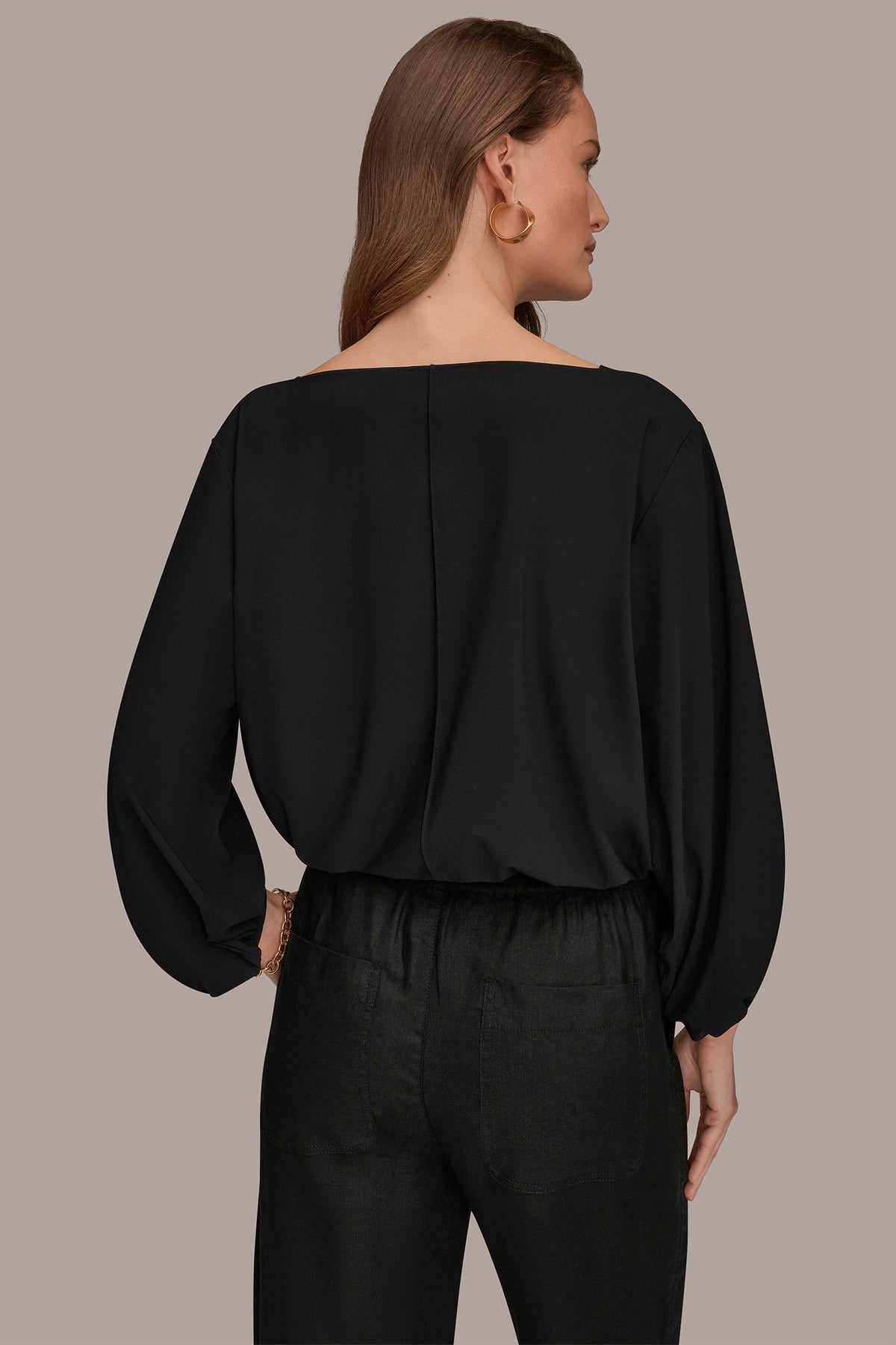 Donna Karan THE MODERN TRAVEL BALLOON SLEEVE BLOUSE