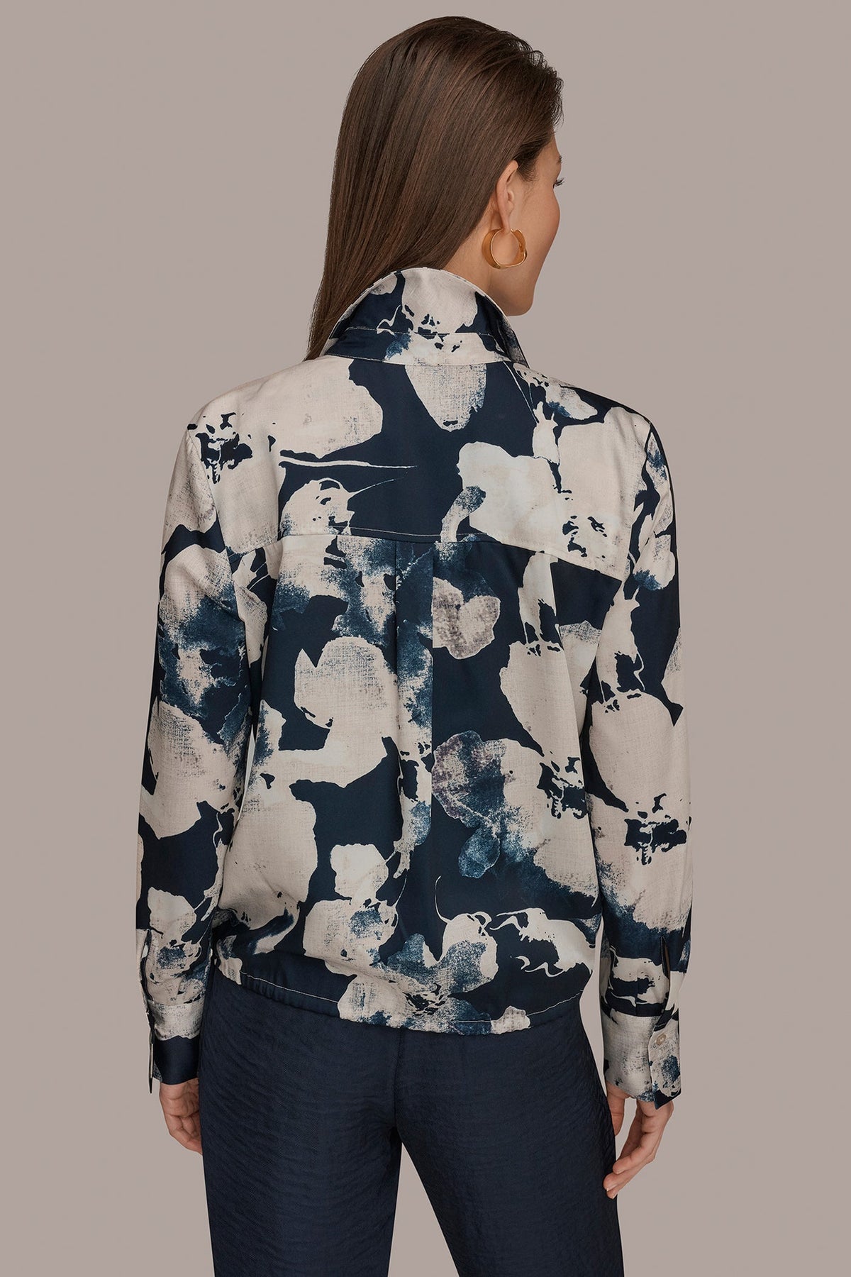 Donna Karan DRAWSTRING HEM BLOUSE