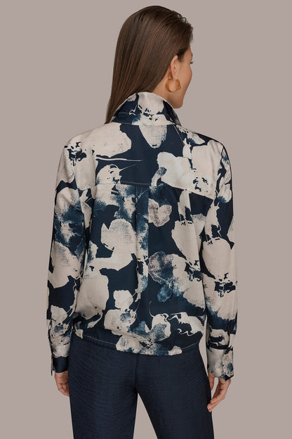 Donna Karan DRAWSTRING HEM BLOUSE
