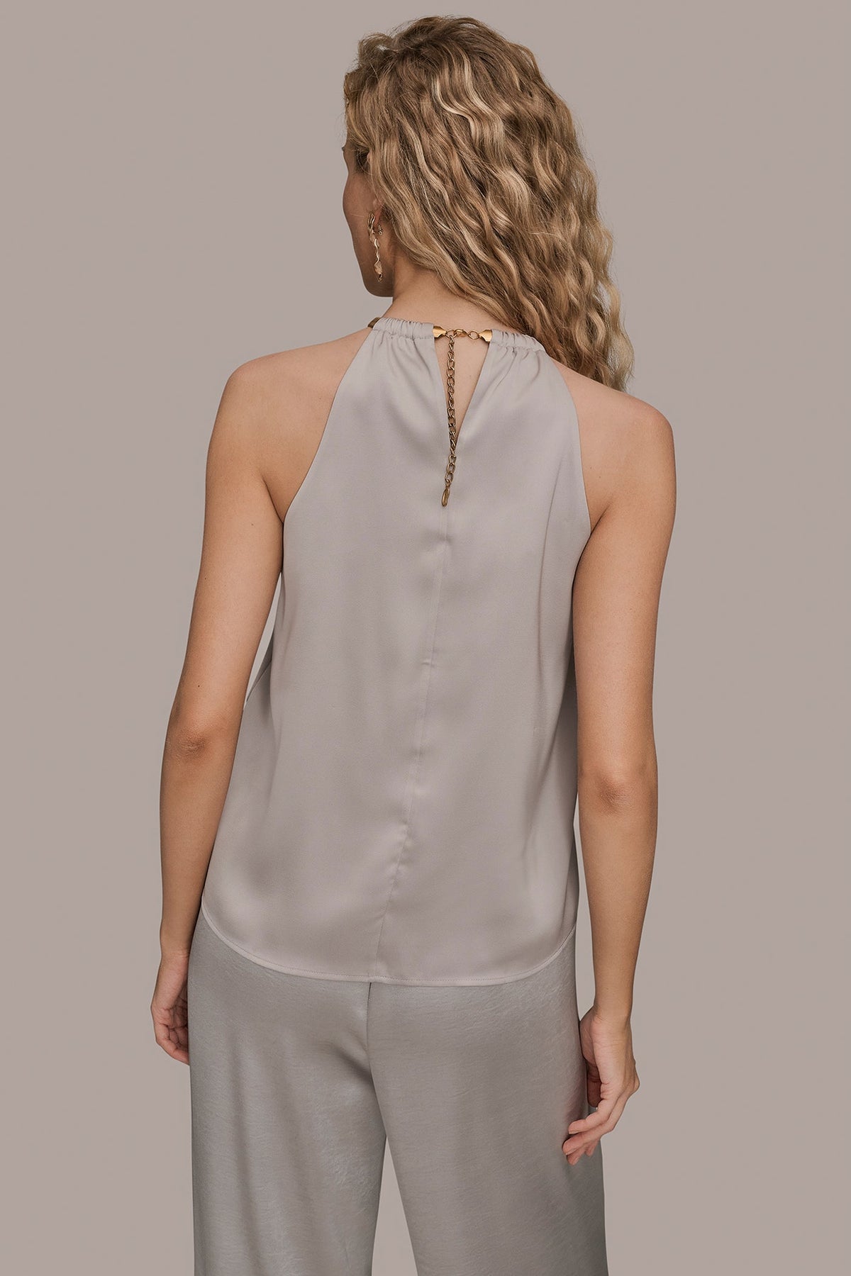 Donna Karan TWIST HALTERNECK BLOUSE