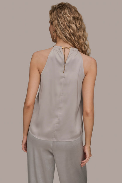 Donna Karan TWIST HALTERNECK BLOUSE