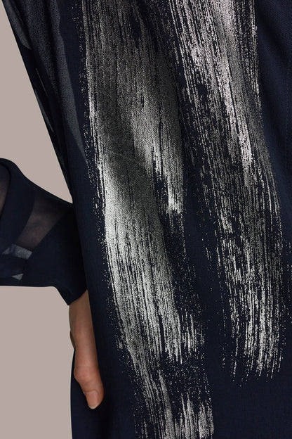 Donna Karan METALLIC BRUSHSTROKE BLOUSE