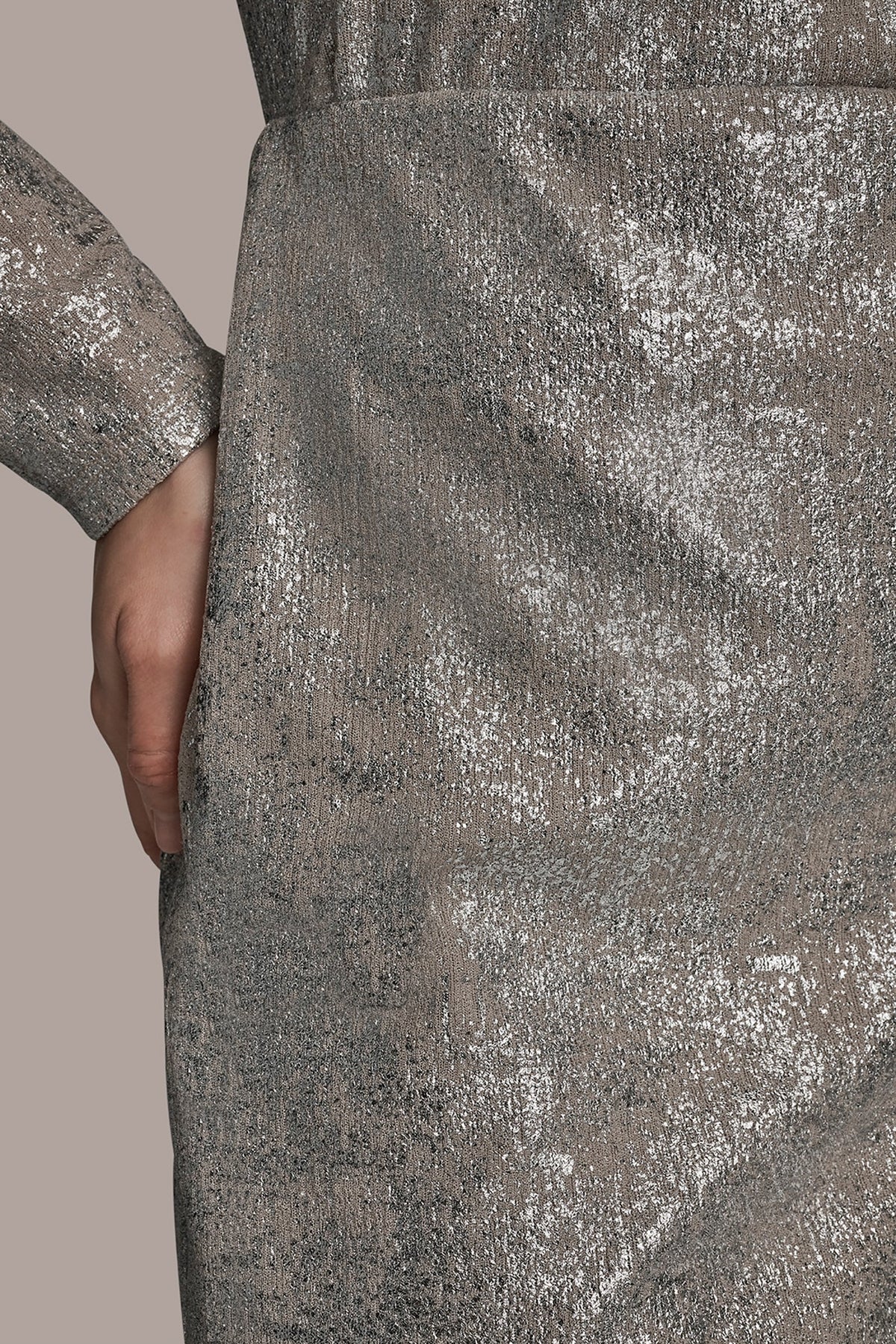 Donna Karan METALLIC FOIL PENCIL SKIRT