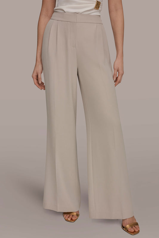 Donna Karan MID-RISE PLEATED WIDE-LEG SUIT PANT