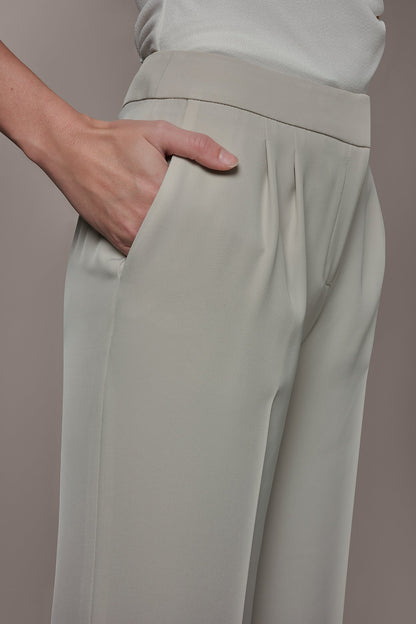 Donna Karan MID-RISE PLEATED WIDE-LEG SUIT PANT