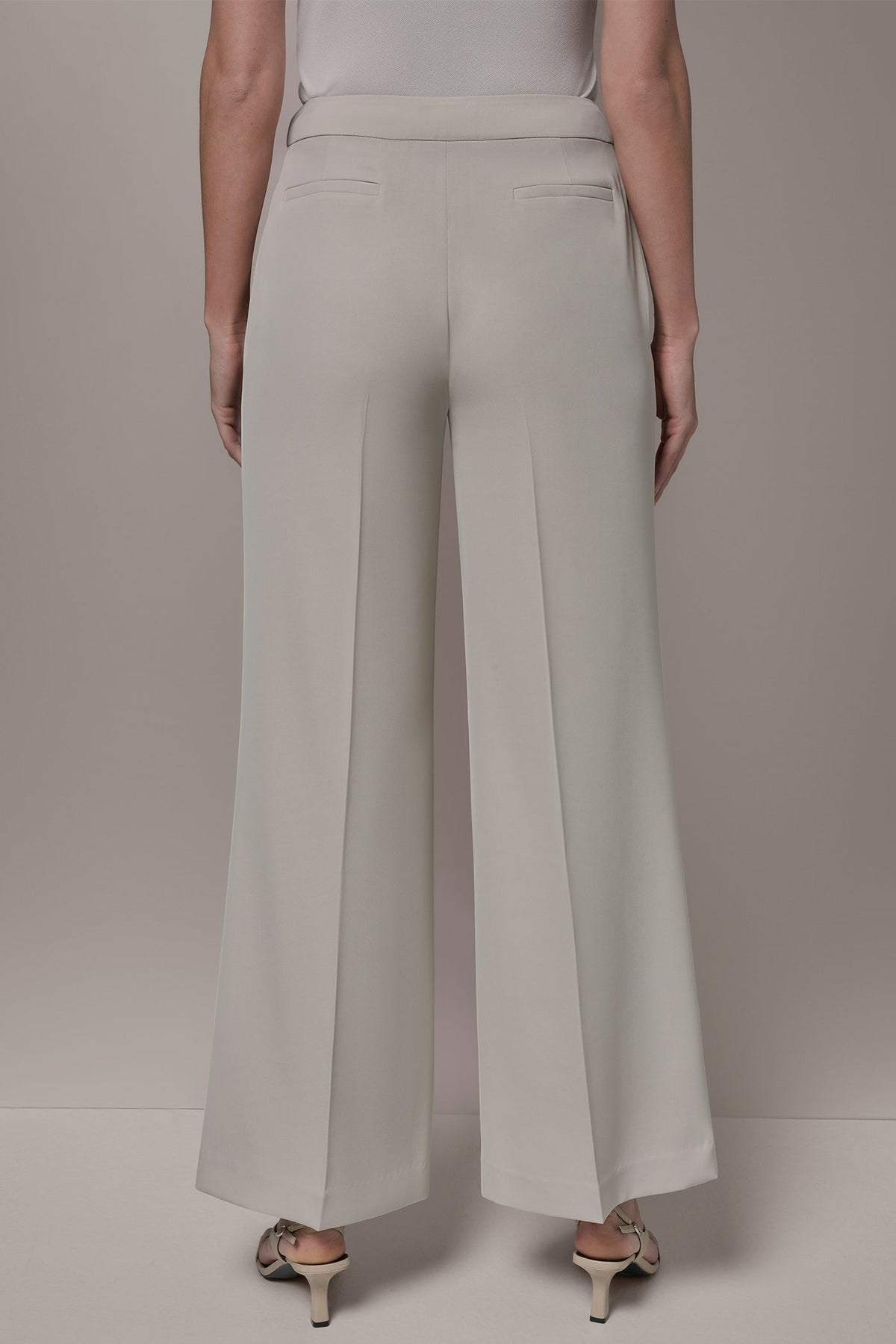 Donna Karan MID-RISE PLEATED WIDE-LEG SUIT PANT