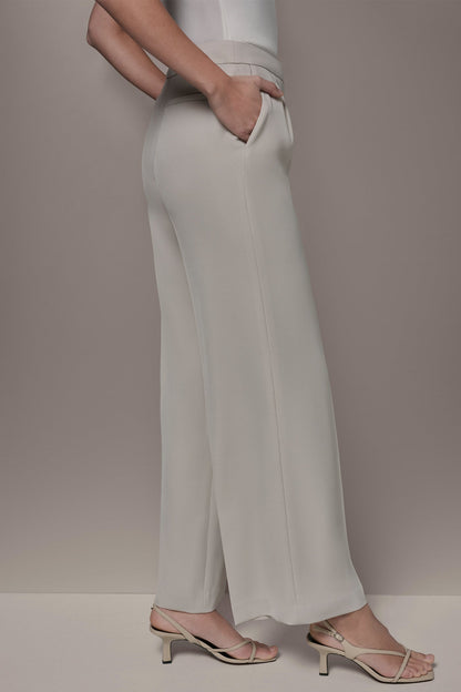 Donna Karan MID-RISE PLEATED WIDE-LEG SUIT PANT