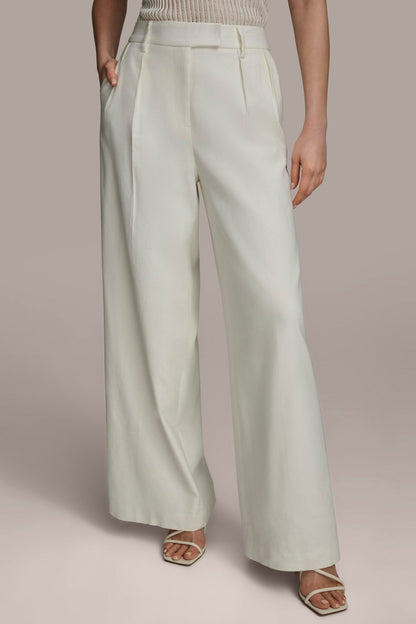 Donna Karan PLEATED WIDE LEG PANT