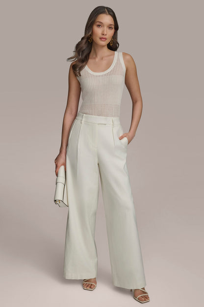 Donna Karan PLEATED WIDE LEG PANT