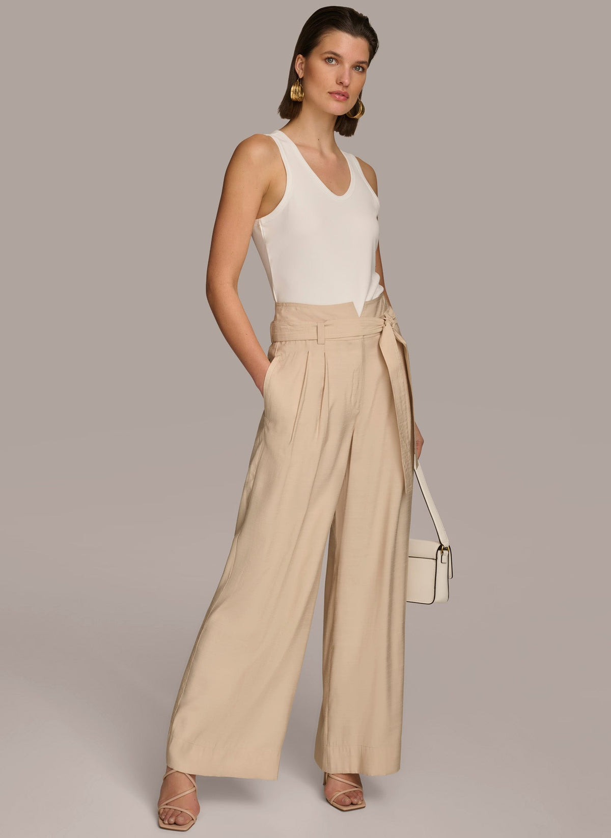Donna Karan HIGH WAIST WIDE LEG PANT